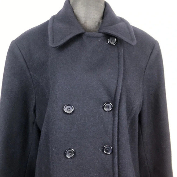 Mario De Pinto Pea Coat Women’s Size Medium Navy Wool Double Breasted FallWinter - Picture 4 of 16